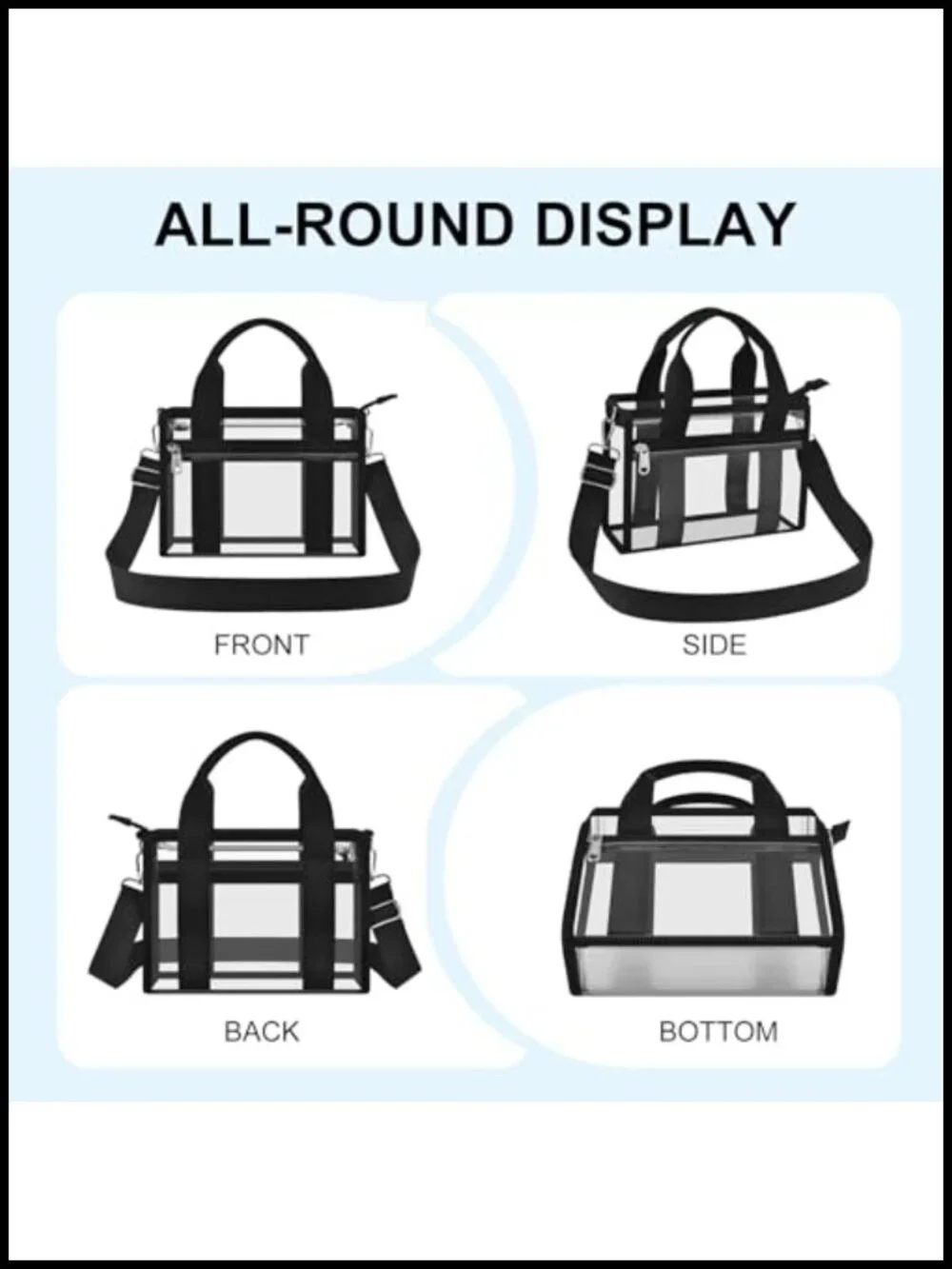 Clear Stadium Event Satchel Purse | Concert Game Day Festival | PVC Crossbody